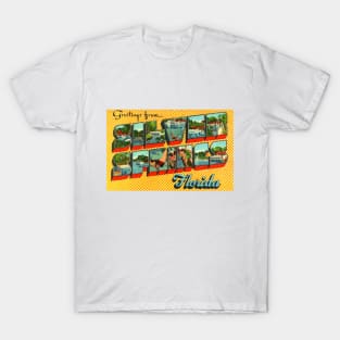 Greetings from Silver Springs Florida - Vintage Large Letter Postcard T-Shirt